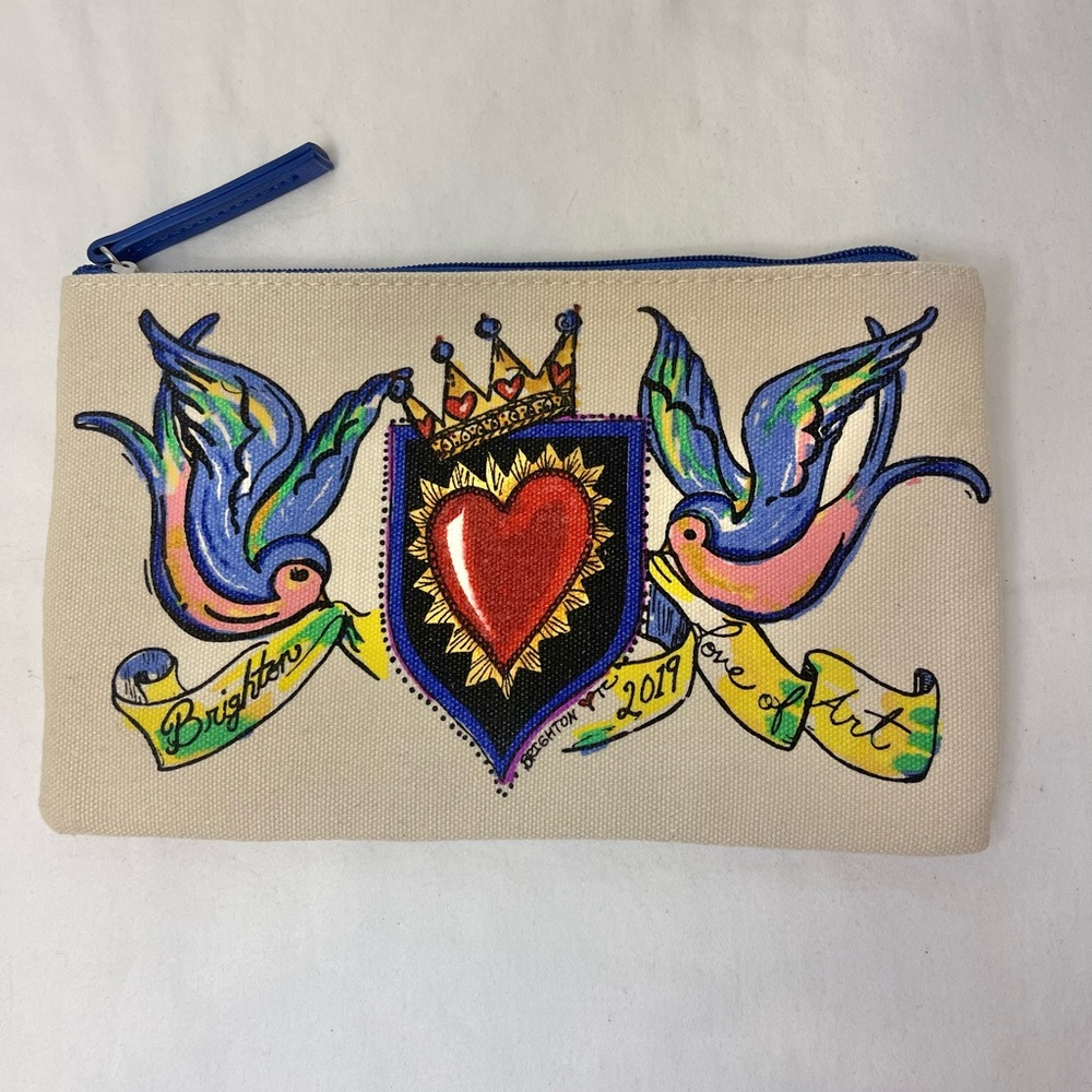 Brighton 2019 "Love of Art" canvas cosmetic pouch NWOT